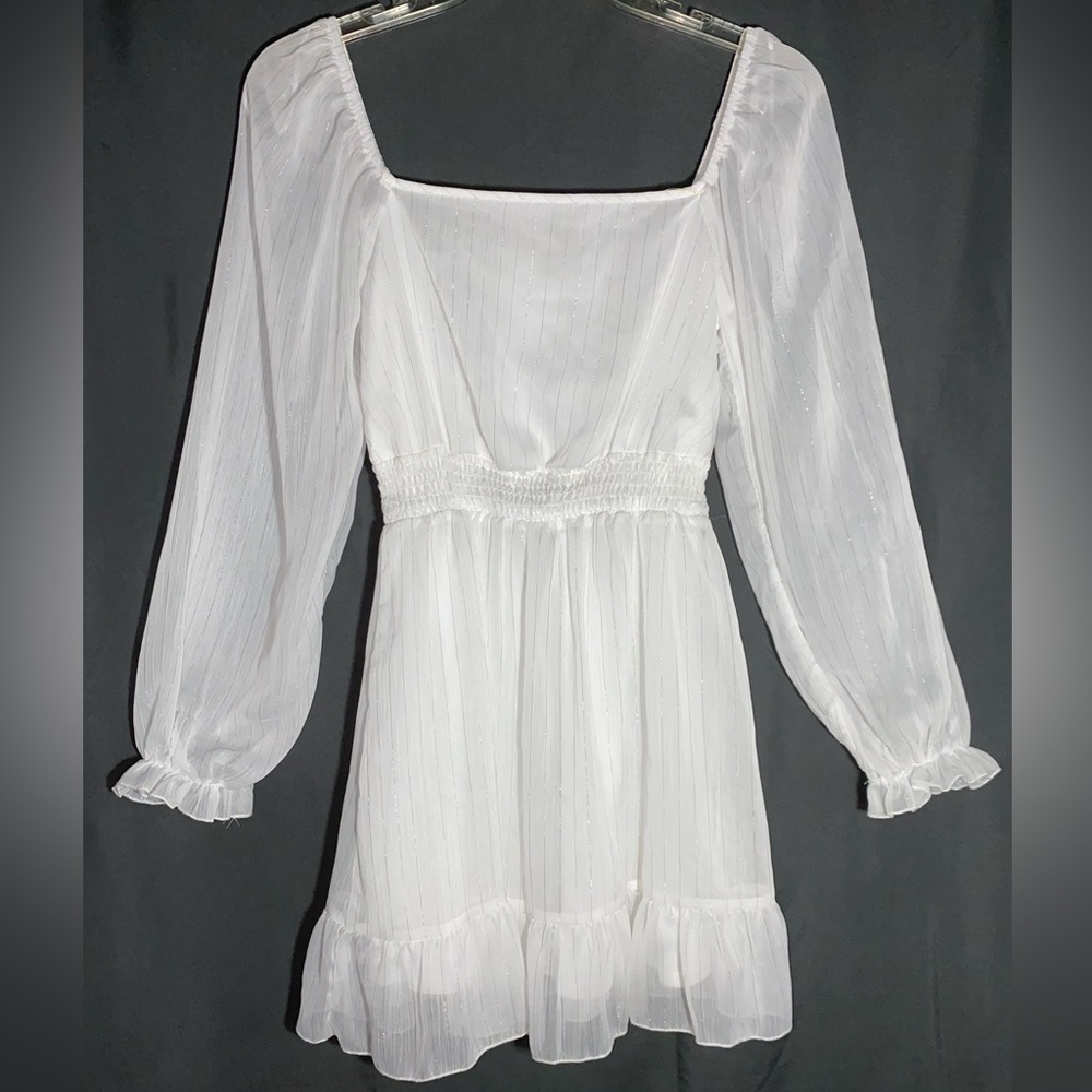 altar’d state long sleeve white dress ☁️